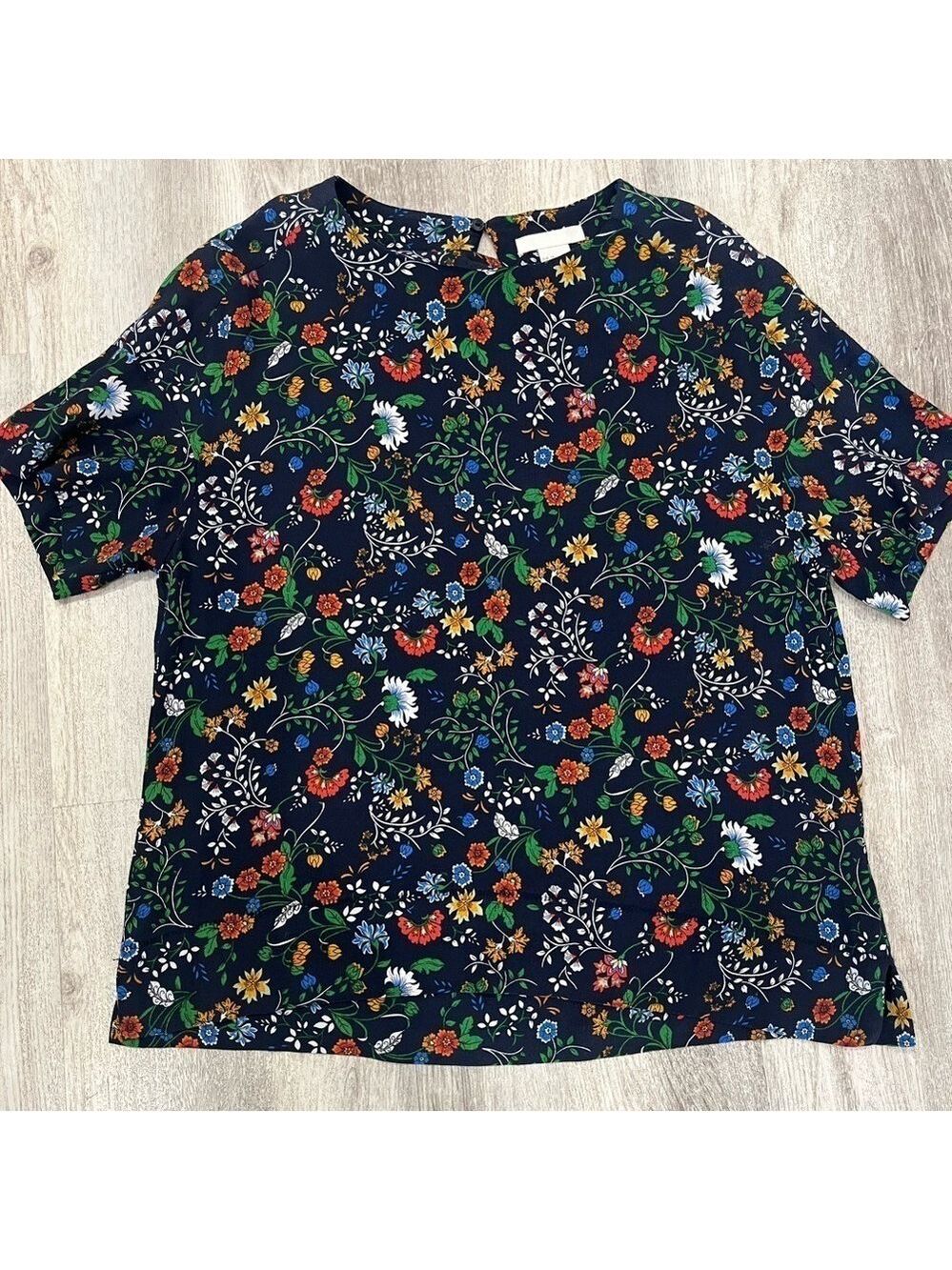 H&M Floral Short Sleeve Blouse S